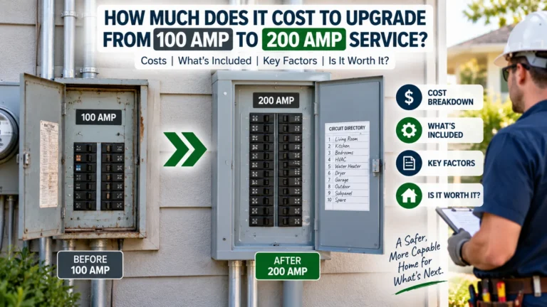 100 amp to 200 amp upgrade cost comparison with old and new electrical panels