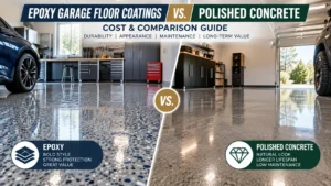 Epoxy garage floor coatings vs polished concrete cost and comparison guide