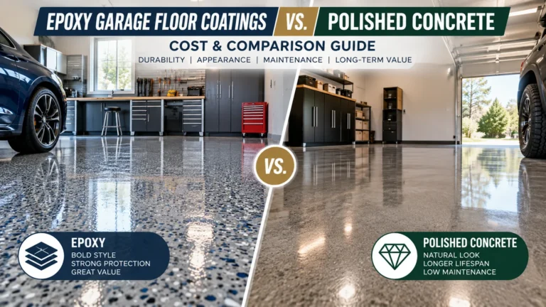 Epoxy garage floor coatings vs polished concrete cost and comparison guide
