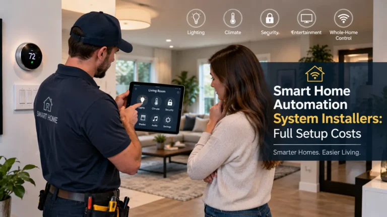 Smart home automation system installers full setup costs with a professional installer and homeowner