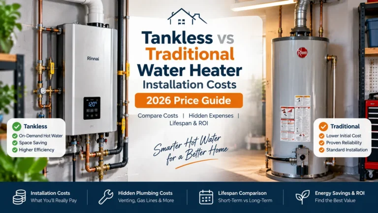 Tankless vs traditional water heater installation costs 2026 price guide